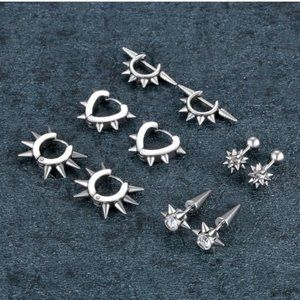 10 PCS Emo Punk Earrings